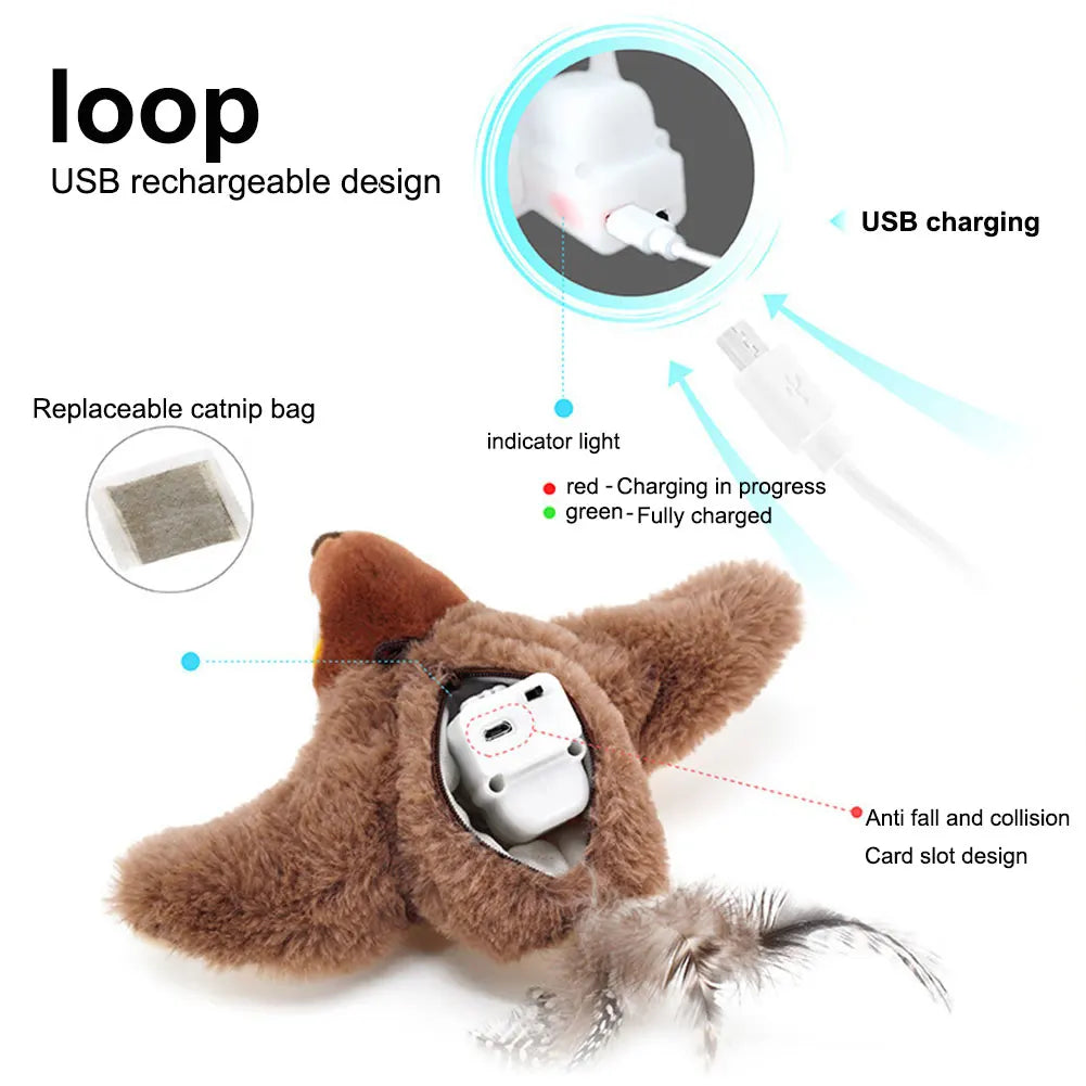 Shunmaii Sparrow Interactive Rechargeable USB Cat Toy Indoor