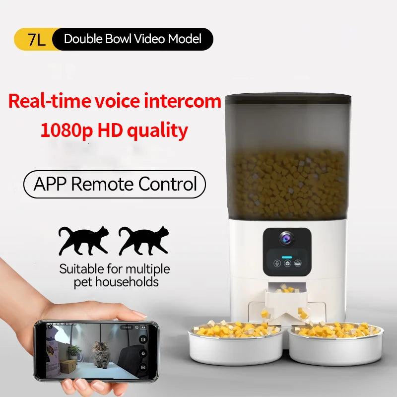 PAPIFEED Smart Double Bowl Cat Dispenser With WiFi Timer