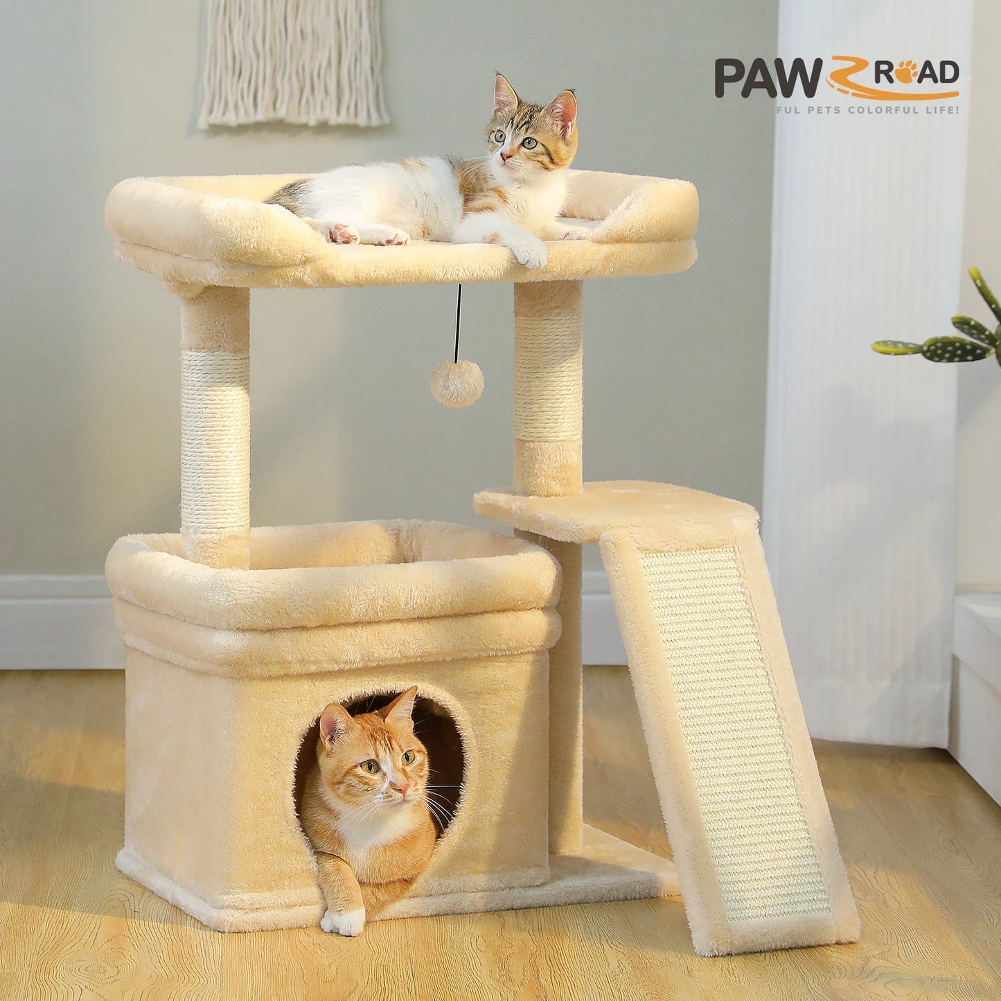 PAWZ Road Cat Tree Indoor Tower With Sisal Scratching Pad