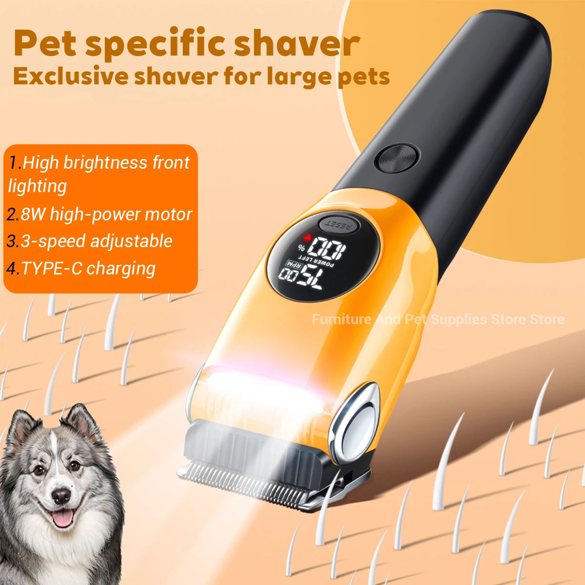 Hign Concerned Cordless Dog Hair Trimmer Low Noise Clipper