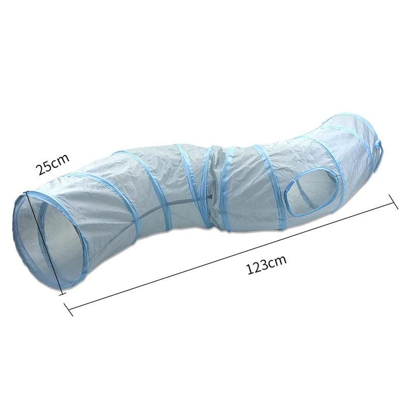 3 Way Foldable Cat Tunnel Interactive Toy With Peep Hole