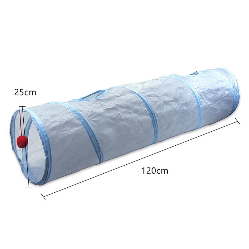 3 Way Foldable Cat Tunnel Interactive Toy With Peep Hole