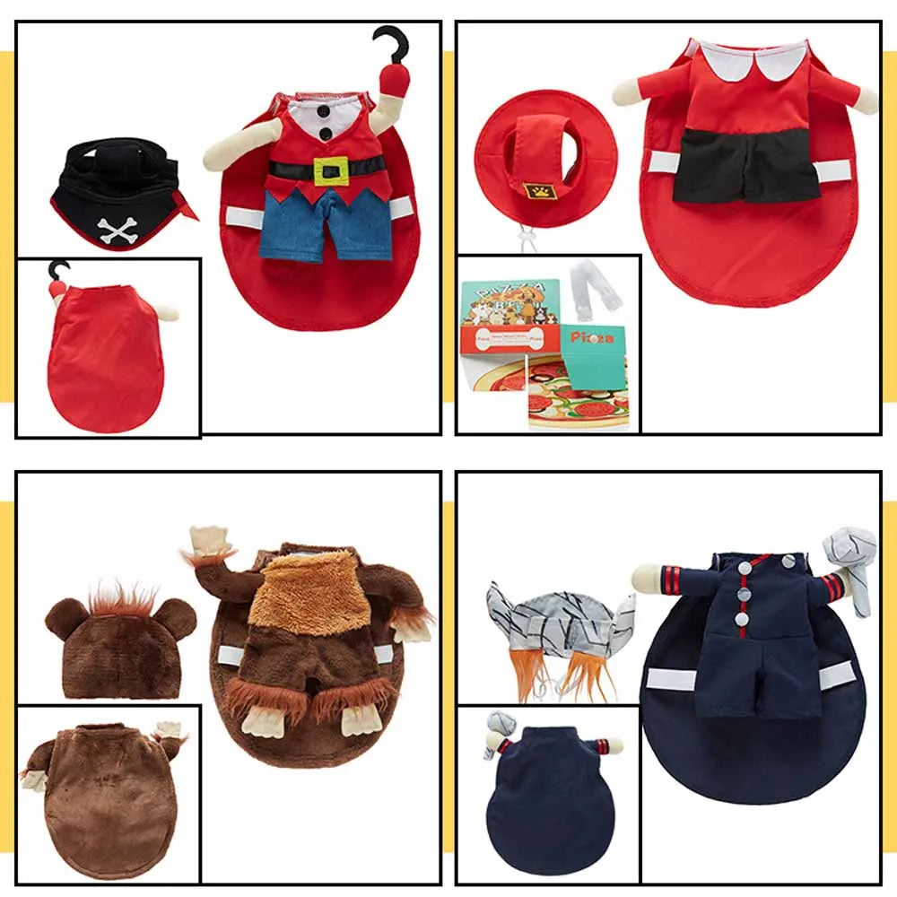 Shishicn Halloween Pet Costume With Hat For Dogs And Cats