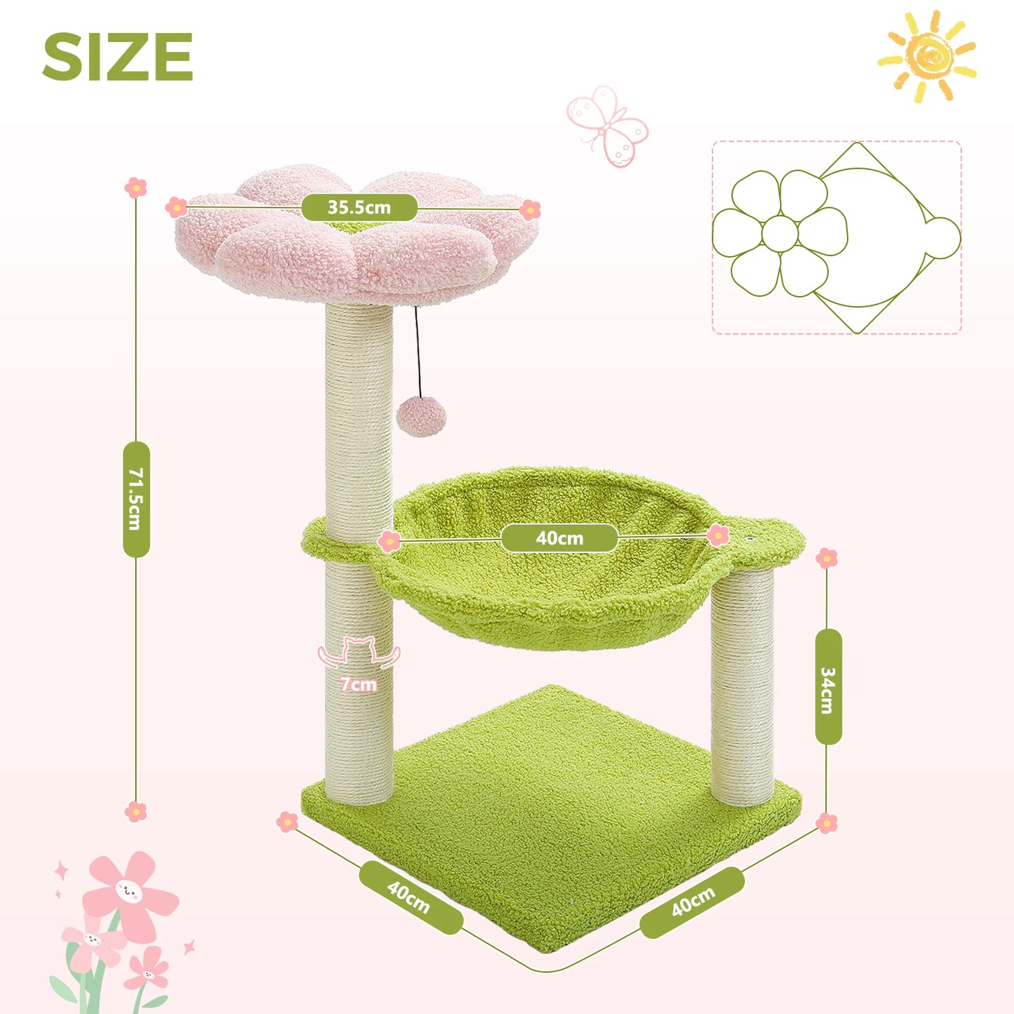 PAWZ Road CatFurniture With PremiumGrade Sisal Scratching Post DurabilityEnhancedPerformance