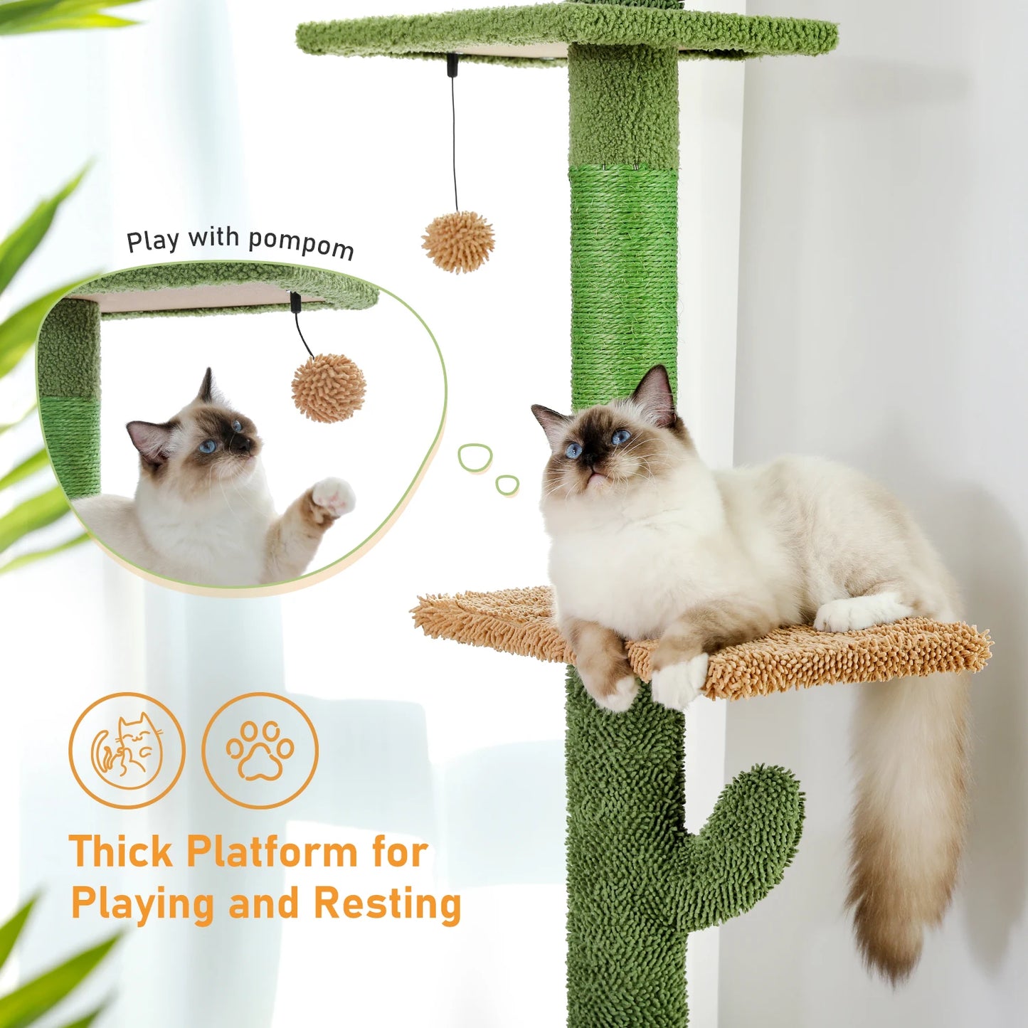 PAWZ Road Cat Tree 5 Tier Ceiling Tower Hammock Indoor