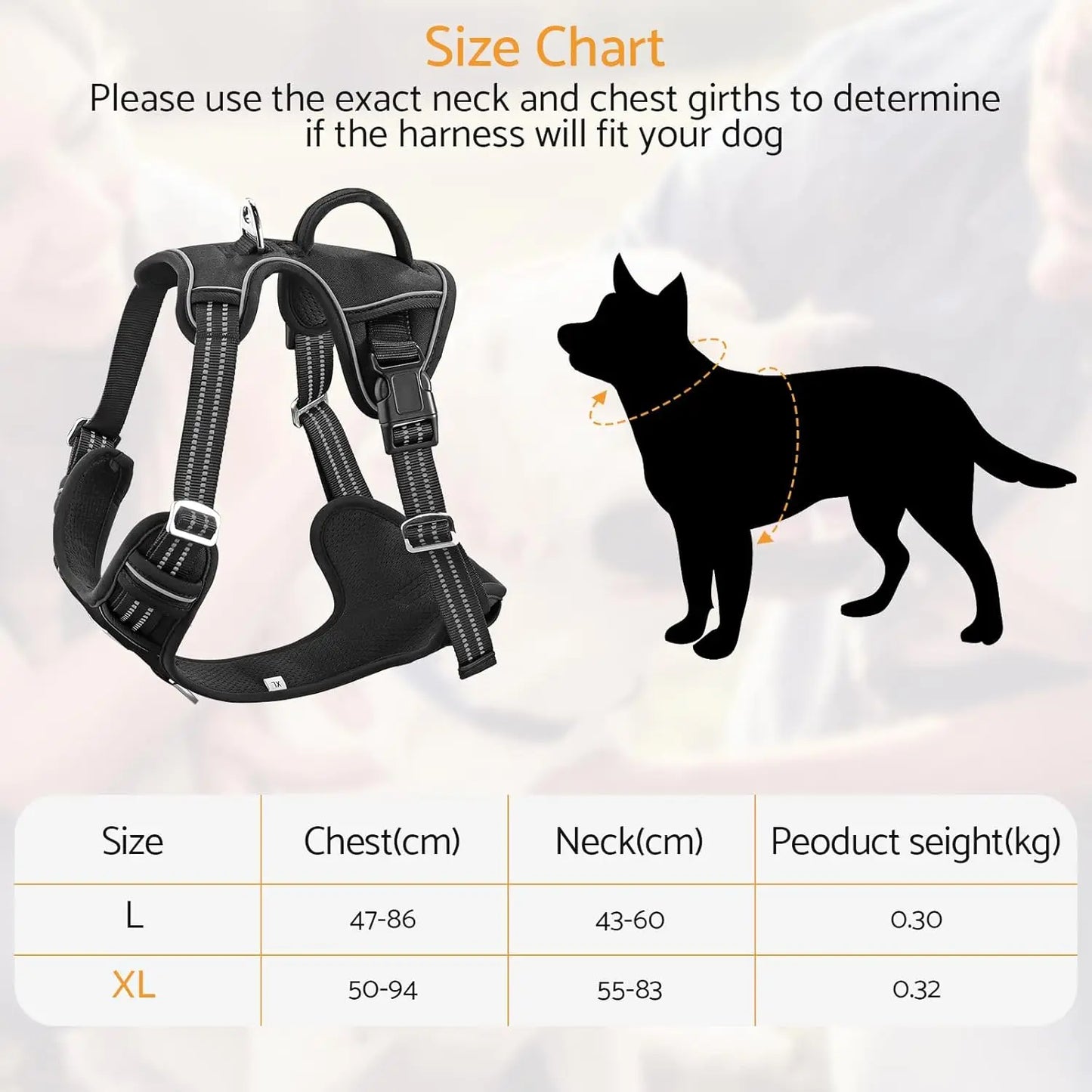 Maxetodo No Pull Adjustable Reflective Dog Harness Pro