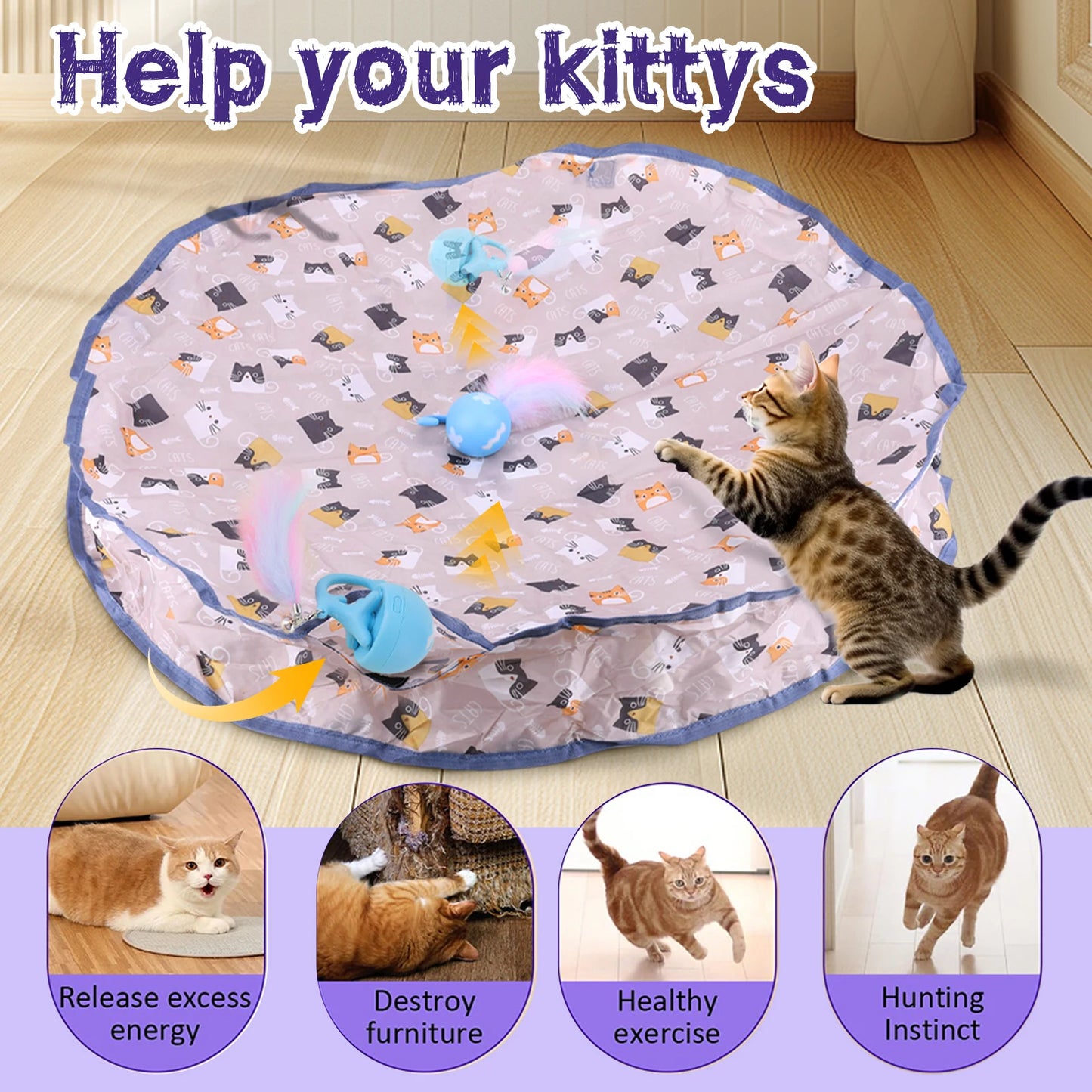 APWIKOGERH Motion Activated Chirping Cat Toy Ball Indoor
