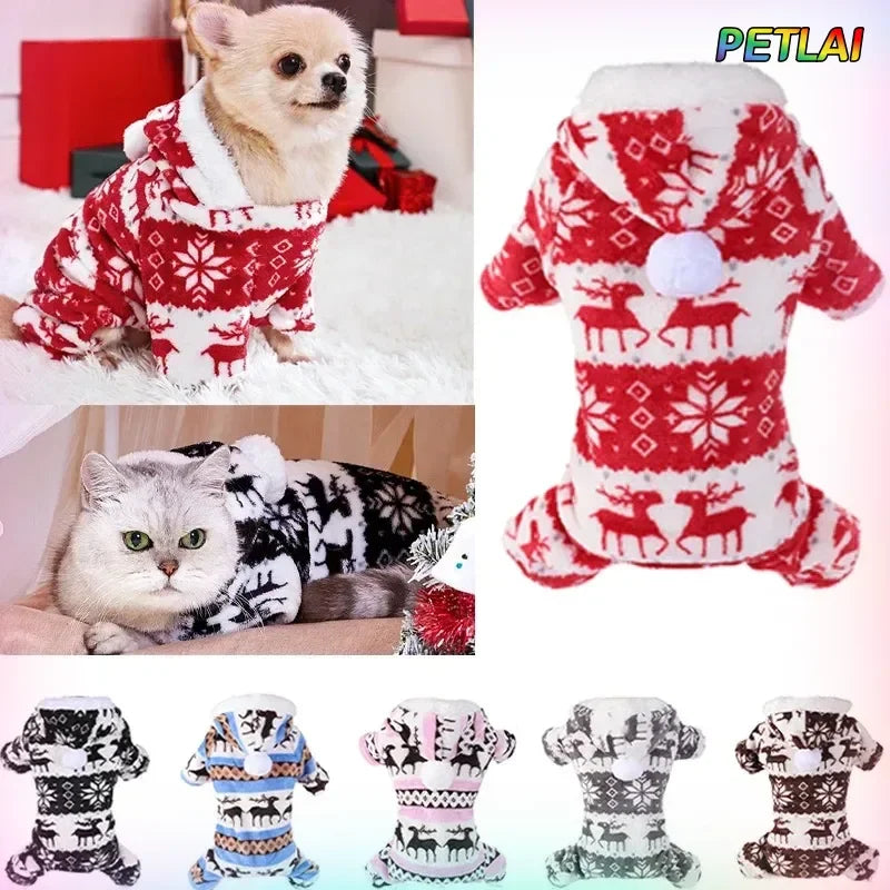 High-concerned Christmas Dog Fleece Coat Warm For Autumn Winter
