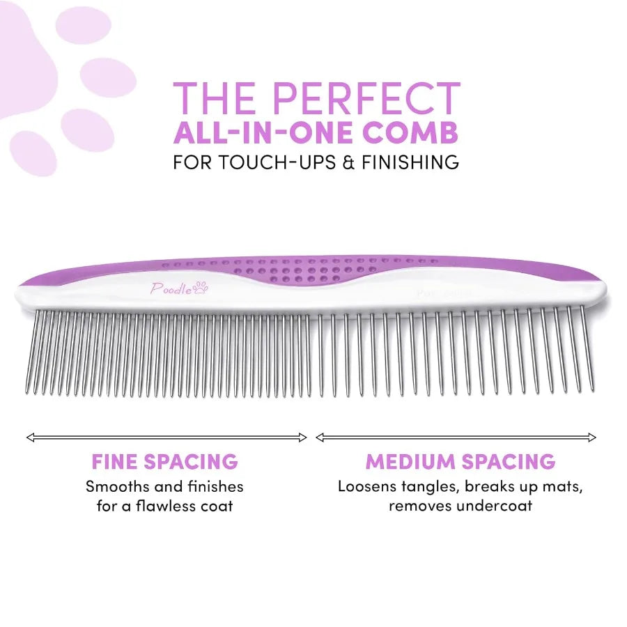 Hign-concerned Poodle Dog Grooming Comb Set Stainless Steel