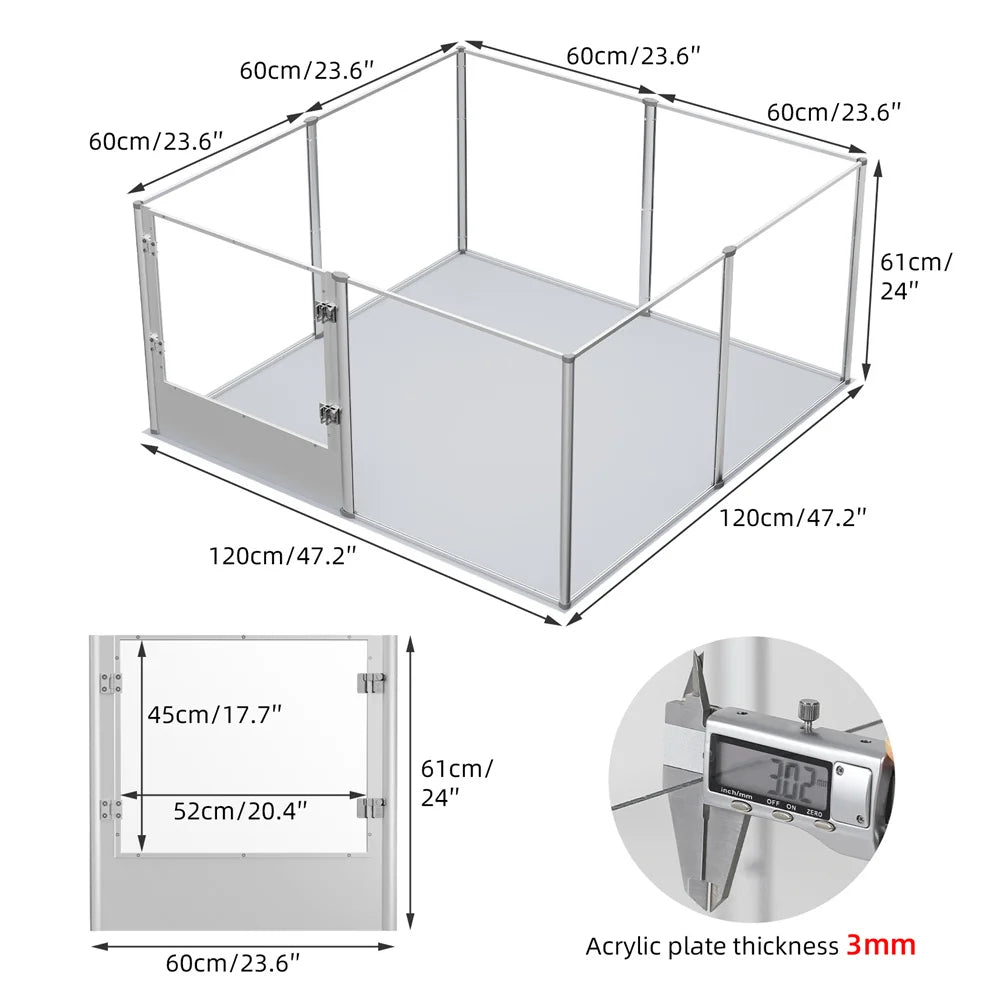 BORWARTH Dog Playpen Enclosure For Pets Whelping Box