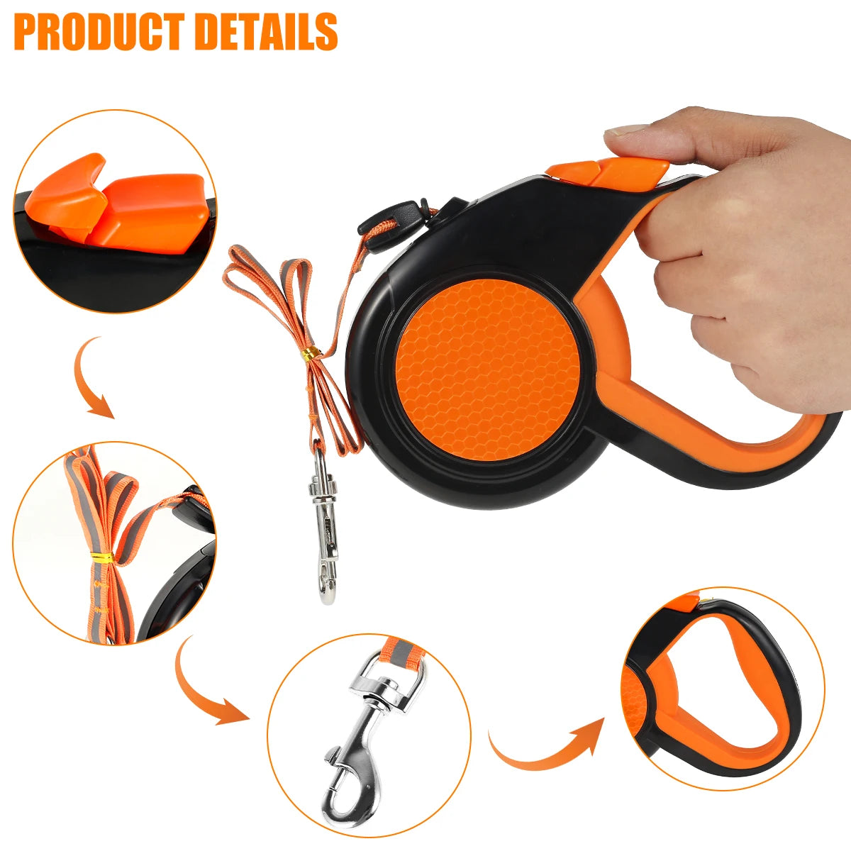 Willstar Retractable Dog Leash Heavy Duty With Reflective Tape