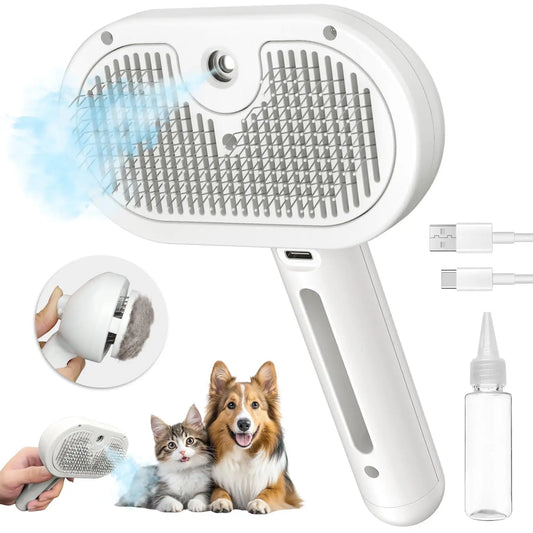 Hign Concerned Pet Steam Brush Spray Cat Grooming Comb
