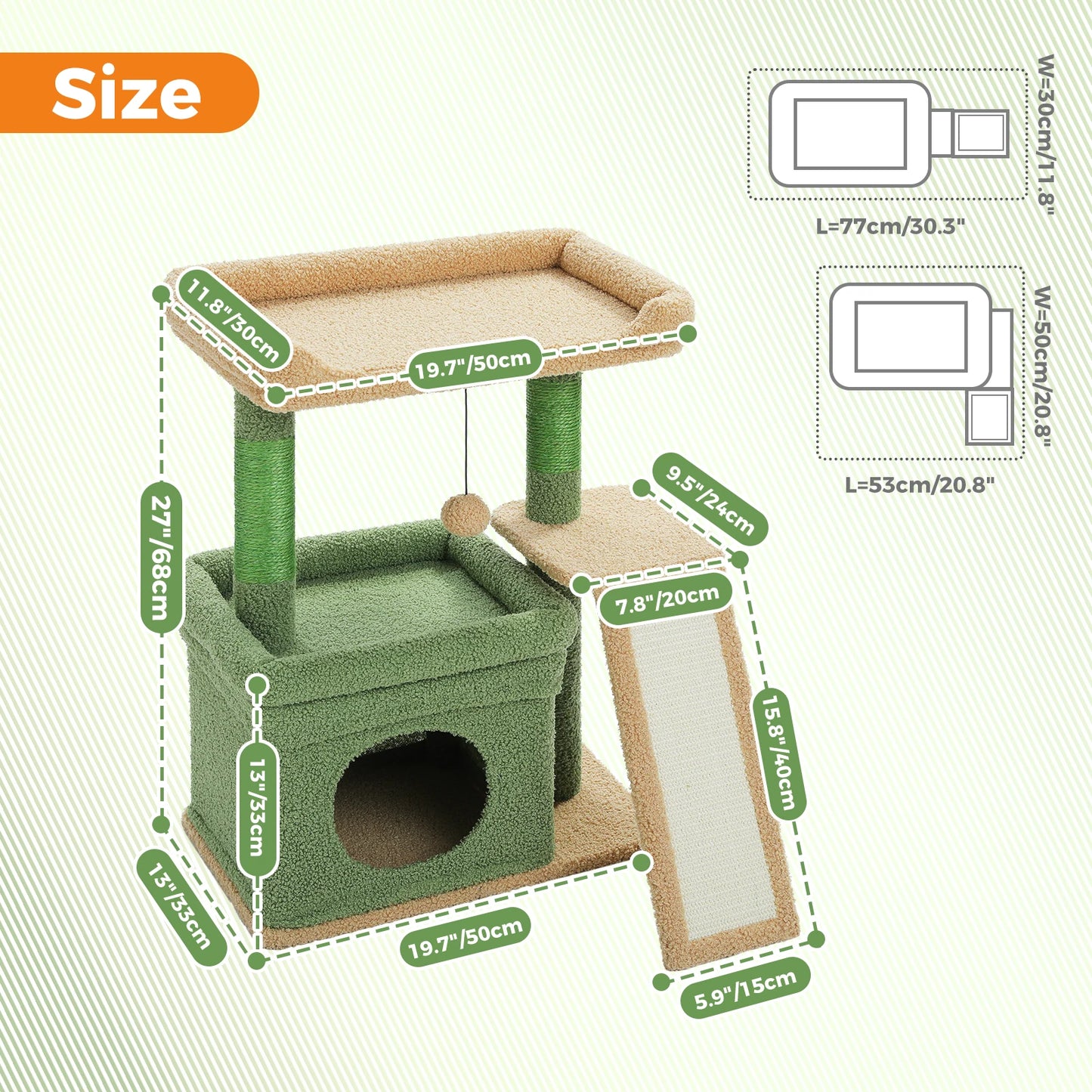 PAWZ Road Cat Tree Indoor Tower With Sisal Scratching Pad