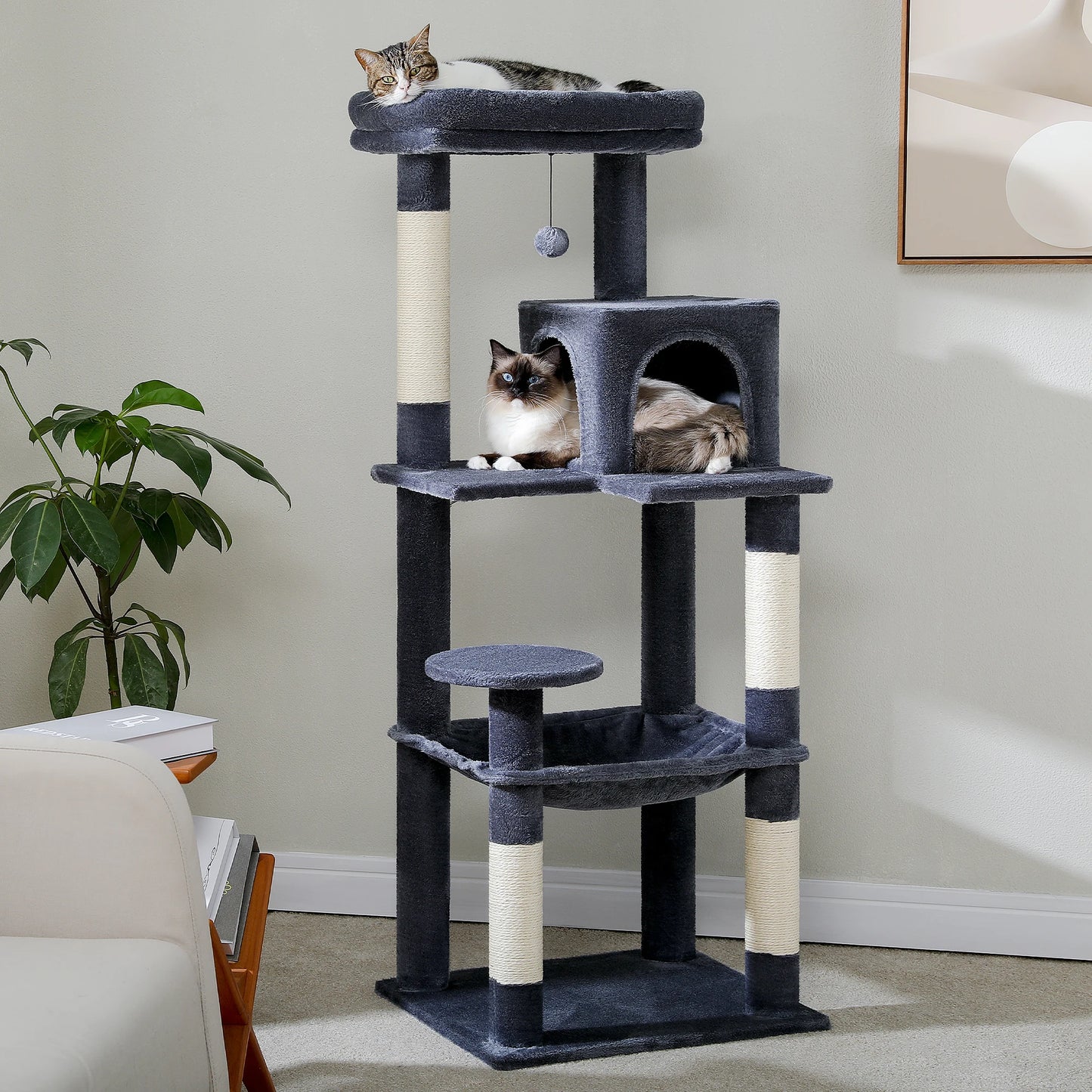 PAWZ Road Cat Tree Indoor Cozy Condo Tower With Hammock