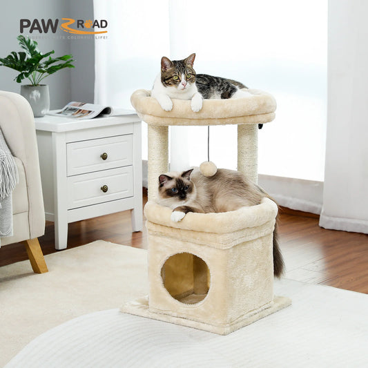 PEQULTICN Cat Tree Tower With Cozy Condo And Plush Perch