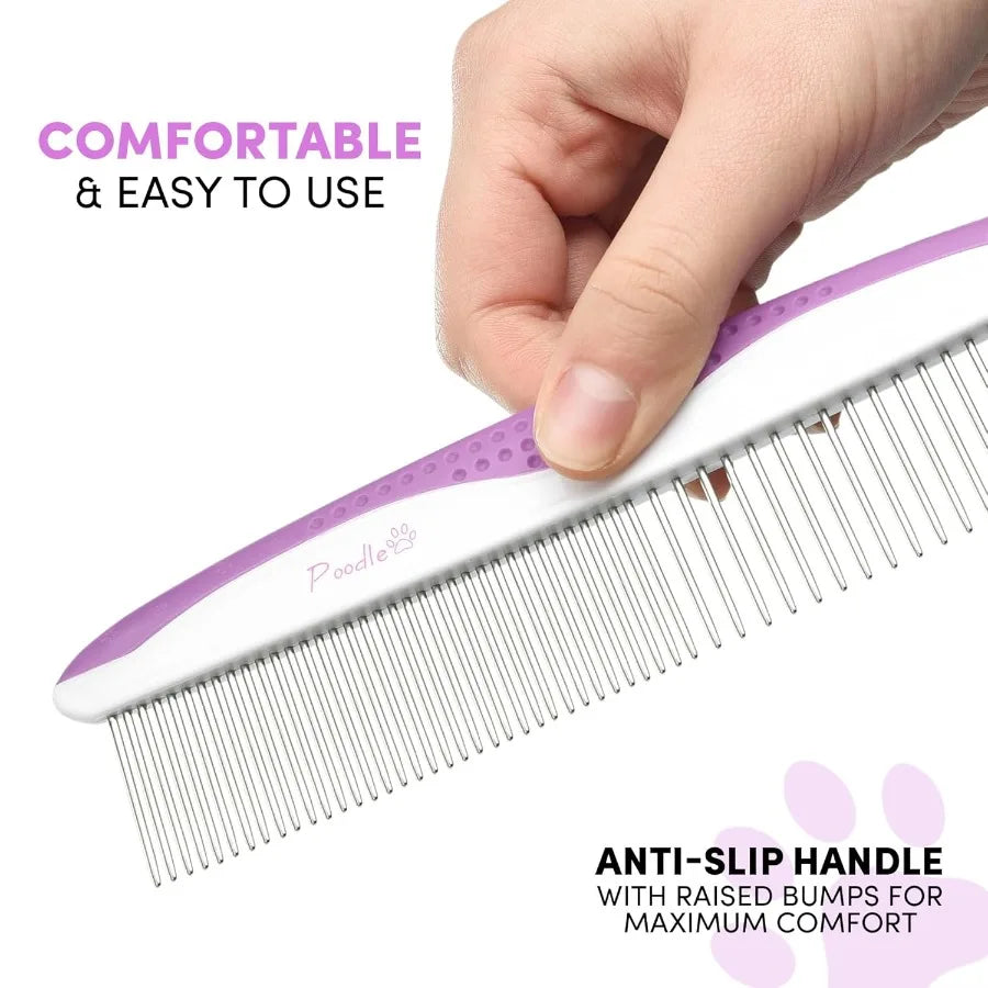 Hign-concerned Poodle Dog Grooming Comb Set Stainless Steel