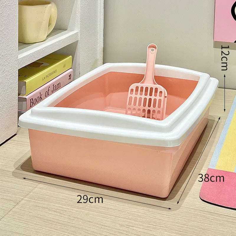 Choice Cat Litter Box Thickened Rectangle Semi Enclosed