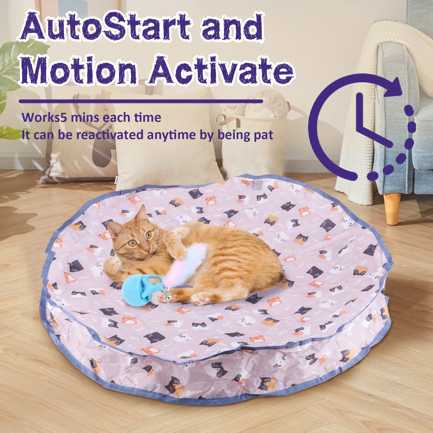 APWIKOGERH Motion Activated Chirping Cat Toy Ball Indoor