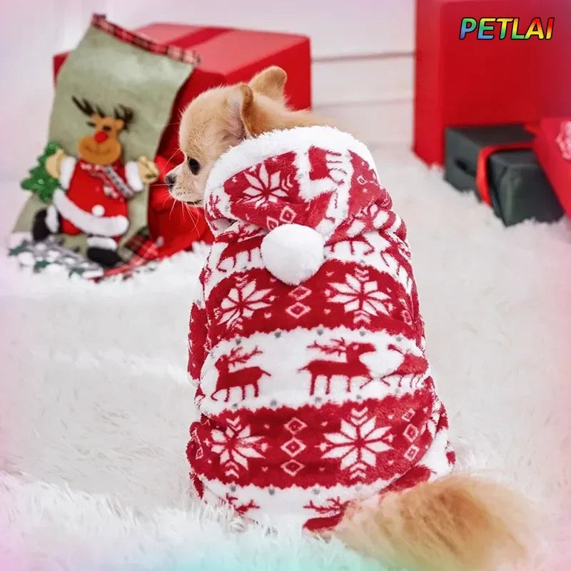 High-concerned Christmas Dog Fleece Coat Warm For Autumn Winter