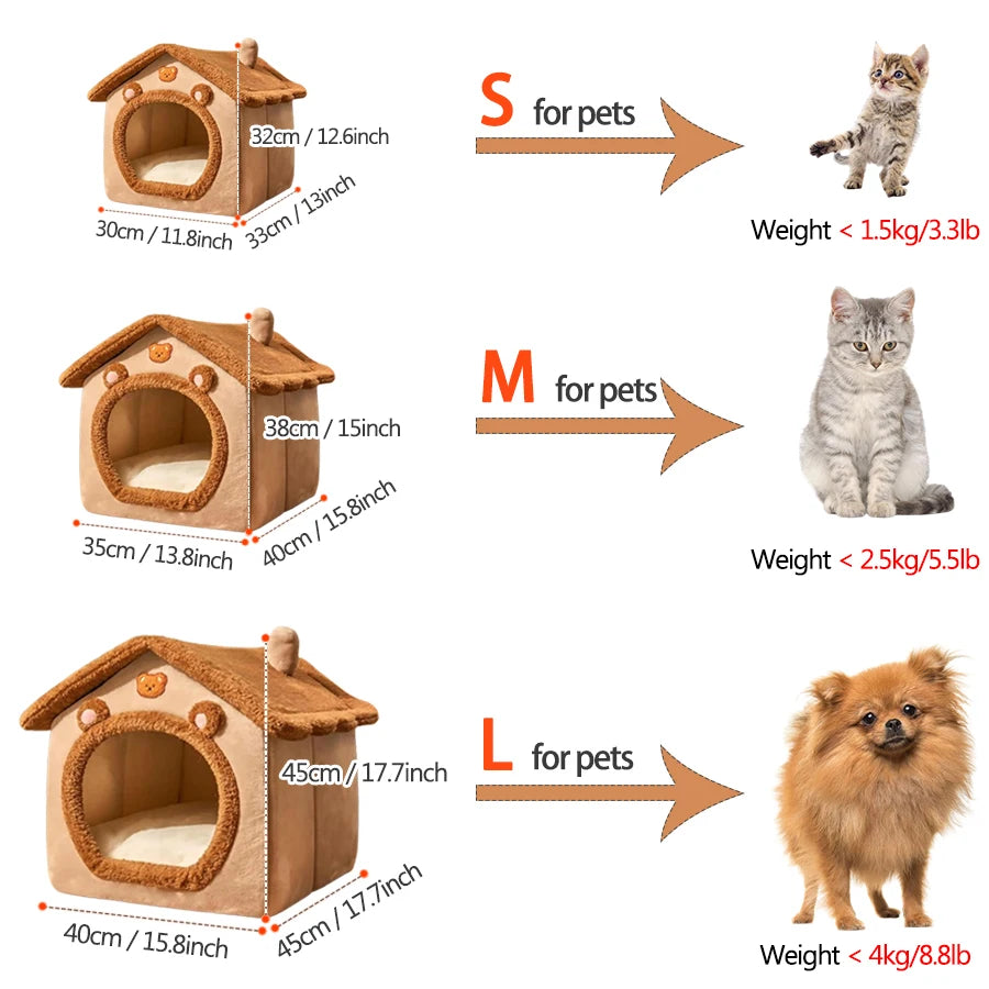 Fujian Cartoon Foldable Pet House Removable Washable Bed