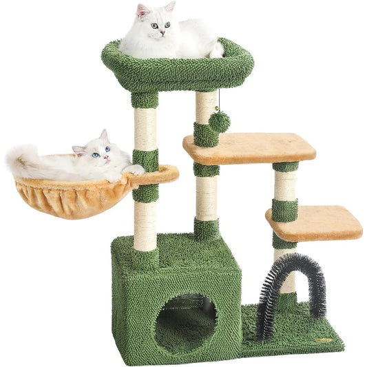 Cactus Cat Tree For Indoor Cats Multi Level Tower Hammock