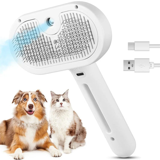 Hign-concerned 3 In 1 Cat Dog Steam Brush Self Cleaning
