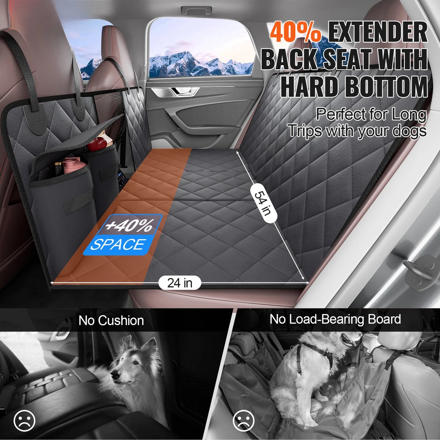 SucceBuy Back Seat Extender Dog Hammock For Car Waterproof